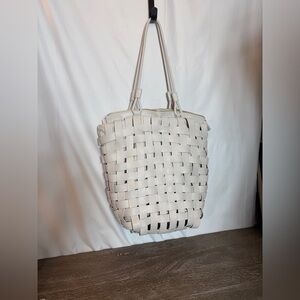 Anthropologie Beige Woven Tote Bag